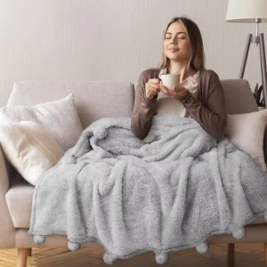 New Style Solid Rabbit Faux Fur Blanket for Bed Cover or Decoration Luxury Sofa Throw