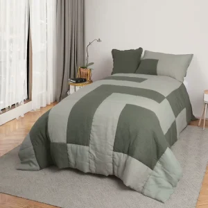New Style Spring Thin Quilt Solid Color 100% Linen Patch Work Eco Friendly Modern Comforter Bedding Set