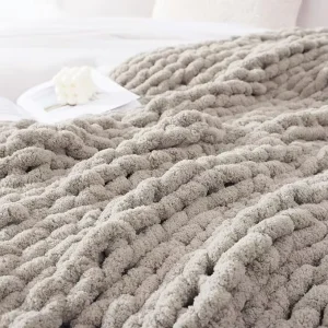 New Super Soft Chunky Knitted Throws Custom Size Plain Style 100% Acrylic All-Season Custom Design