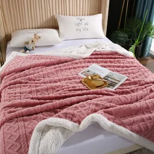 New Taffeta Fleece Blanket Double Layer Sherpa Casual Thick Multi functional Cover