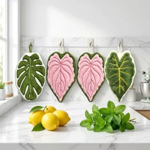 New Trends Cute Fruit Coral Fleece Microfiber Floral Round Hand Kitchen Towel Quick-Dry Embroidered Custom Logo Funny Home