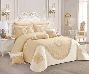 New Type Custom Duvet Covers Queen Size Elegant Plain Washable Embroidery Bed Quilted Bedspreads Comforter Bedding Set