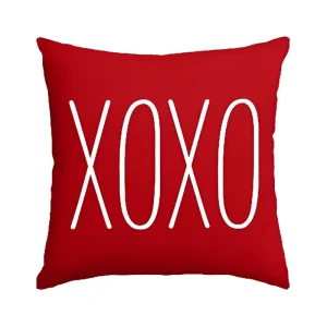New Valentine’s Day Red Heart Embroidery Custom Cushion Cover High Quality Soft Decor Throw Pillow Case