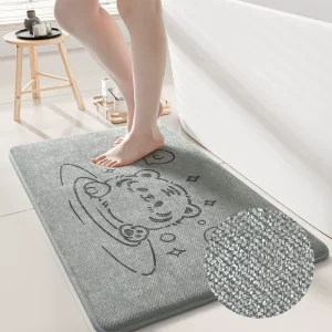 New Water Absorbent Bath Mat Non Slip Quick Dry Custom Cartoon Tiger Print Soft Shower Floor Mat for Bathroom Entrance