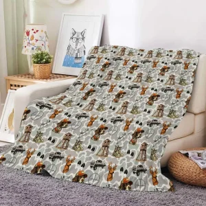 New Western Hunting Cow Camo Patchwork Printing Blankets Custom Fleece Flannel Throw Blanket