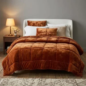 New Winter Shaggy Fur Warm Comforter Sets Solid Color Warm Luxury Quilted Comforter Set 3pcs Pillowcase Velvet Quilt Blanket