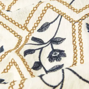 New Women’s Embroidered Retro Ethnic Pattern Early Spring Breathable Linen Brocade Fabric Weft Woven Embroidery Lace Accessories