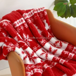 New Year Christmas Gifts Custom Logo Comfy Raschel Throw Blanket Nonwoven King Size Bed Thick Blanket for Winter