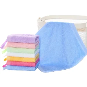Newborn 30X30 Bamboo Fiber Woven Terry Cloth Quick-Dry Solid Color Washcloth Bath Face Hand Towel