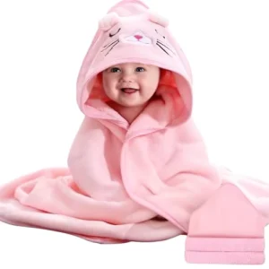 Newborn Cartoon Animal Baby Hooded Super Soft Coral Bath Towel Kids Bathrobe Absorbent No Shedding Coral Fleece Baby Cape
