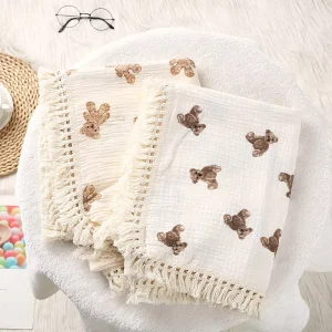 Newborn Comfortable 100% Cotton Baby Double Layer Floral Raschel Muslin Swaddle Soft Breathable Eco friendly Four Seasons