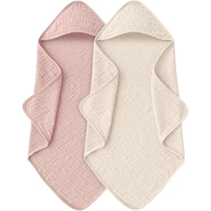 Newborn Cotton Gauze Cape for Boys and Girls Bath Towel Swaddle Blanket with Hood Baby Bath Towel