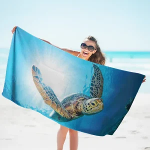 Newest Custom Printed GRS Eco Absorbent Quick-dry Microfiber Bath Beach Towel