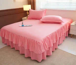 Newest Style 100% Polyester Bedding Luxury Bed Cover Fitted Skirt Sheets Bed Skirt