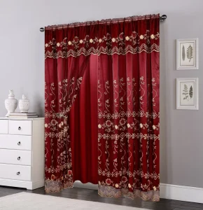 Nice Lace Embroidery Sun Block Privacy Voile Sheer Design Home Valance Curtains for Room Windows Curtain Tulle