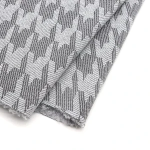 No Bonding Double Face Polar Sherpa Fleece 100% Polyester 400GSM Houndstooth Tweed Fabric Girls Garment Oeko Tex Certified