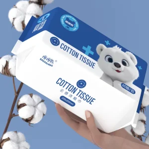 No Fluorescent Pure Cotton 2 Ply Ultra Soft Extra Thick Disposable Household Facial Cleansing Cotton Tissues