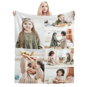 No MOQ Custom Photo Picture Throw Blankets for Bed Sofa High Definition Printing Customized Flannel Fleece Blankets with Images