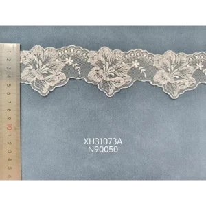 No MOQ Limit 100% Polyester Knitted Sheer Embroidery Fabric Narrow Stripe Design Custom Width Fashion Dancewear Home Girls