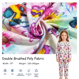 No Moq Digital Printed Knitted Double Brushed Polyester Fabric Custom Dbp Fabric Printed Dbp Fabric for Loungewear