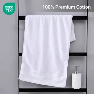 No Shedding 100% Cotton Bath Towel Sheet Custom Embroidered Logo Platinum Satin Super Water Absorption for Luxury Hotel