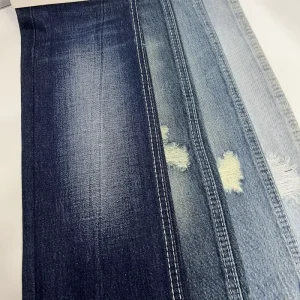 Non-Elastic Sirospun Twill Woven Dyed Tricot Denim Fabric 180cm High Cotton Medium Weight Dark Navy Shrink Resistant Jeans