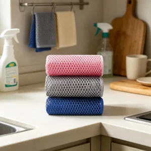 Non-Scratch Mesh Towel Super Absorbent Lint Free Quick Dry Cleaning Cloth for Delicate Surfaces