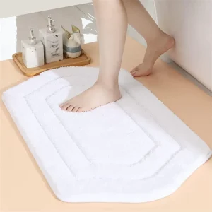 Non Slip Bath Floor Rug Absorbent Soft Microfiber Shaggy Hotel Bath Carpet Washable Bathroom Mat for Bathtub