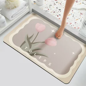 Non Slip Bath Mat Super Absorbent Bathroom Rugs Machine Washable Towel Bath Rugs for Bathroom