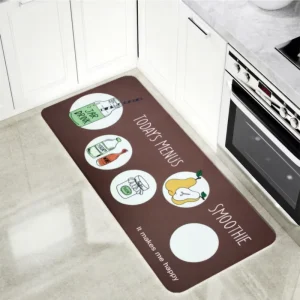 Non Slip Cushioned Washable Absorbent Thick Foam Backed PVC Kitchen Mats Woven Runner Rug Floor Mats for Laundry Kitchen Carpet