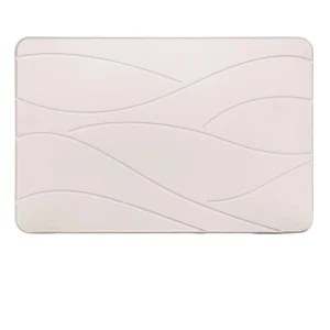 Non Slip Diatomaceous Earth Bath Mat with Elegant Wave Pattern Super Absorbent Eco Friendly Hard Shower Mat