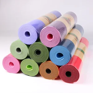 Non Slip Dual-layer TPE Yoga Mats Home Workout Gym Fitness Pilates Exercise Mat 6mm Thickness for Man Woman
