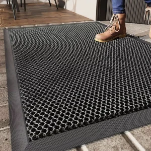 Non Slip Elastic Nylon Surface Rubber Backed Outdoor Welcome Elastic Mesh Door Mat