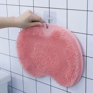Non Slip Foot Massage Mat Silicone Bath Mat Lazy Foot Brushing Bath Pad for Shower Massage Feet Washing for Bathroom