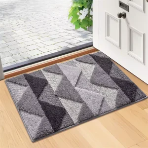 Non Slip Front Back Door Mat Absorbent Resist Dirt Entrance Rugs Washable Low Profile Floor Mats for Entryway