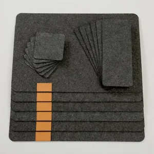 Non Slip Heat Resistant Table Place Mats Set of 6 Felt Placemats Eco friendly Customized Mats & Pads Acceptable