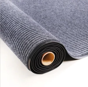 Non Slip Indoor Outdoor Double Ribbed Door Mat Stripe Floor Carpet with PVC Backing