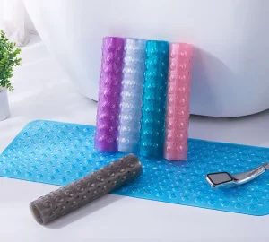 Non Slip Machine Washable PVC Bathroom Mats Massage Bathtub Mat Bath Shower Mat with Suction Cups