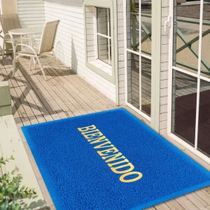 Non Slip Outdoor Indoor Cushion Pvc Coil Floor Carpets Customized Logo Doormats Welcome Entrance Front Door Mats for Home