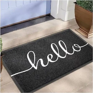 Non Slip Outdoor Indoor Personalized PVC Coil Carpets Custom Logo Doormats Welcome Embossed Entrance Front Door Mats Home Car