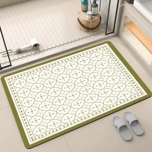 Non Slip Polyester Bath Mats Absorbent Soft Thick Rug Machine Washable PET Friendly Eco friendly Home Bathroom Carpet