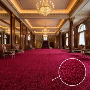 Non Slip Polyester Jacquard Plush Cut Pile Woven Commercial Wall Wall Carpet Modern Style Stain Resistant Solid Colors Hotel Use