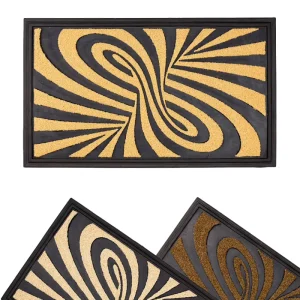 Non Slip Polyester Rubber Backing Mat Water Resisting Embossed Custom Size Rubber Backed Commercial Entryway Floor Mat