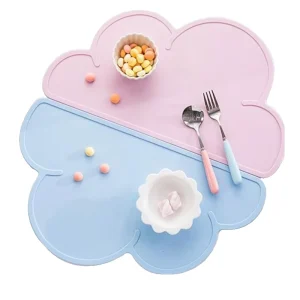 Non-Slip Reusable Silicone Baby Dining Placemat Heat-Resistant Washable Kitchen Table Mat with Cute Design Logo
