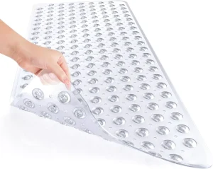 Non Slip Rubber Bath Tub Pad for Shower Floor Mats With Suction Cups and Drain Holes