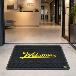 Non Slip Rubber Door Mat Heavy Duty Outdoor Doormat for Mud Dirt Rain Entrance