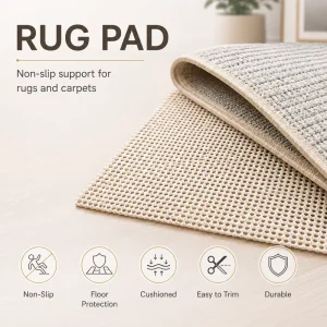 Non Slip Rug Pad Gripper Breathable Anti Slip Carpet Mat Protector for Hardwood Floors Durable Cushioned Rug Pad