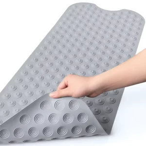 Non Slip Silicone Bathtub Mat Machine Washable Natural Silicone Shower Tub Mat for Shower Bathroom