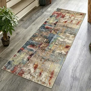 Non Slip Soft Hallway Rug Runner Printed Faux Cashmere Floor Carpet Modern Abstract Rug 2×6 Washable Kitchen Runner Rug