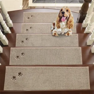 Non Slip Stair Treads 28inX9in Soft Indoor Stair Runner Mat Machine Washable Rugs Stair Treads for Elders and Kids